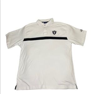 Vintage Reebok Oakland Raiders Logo Polo Shirt Mens Medium